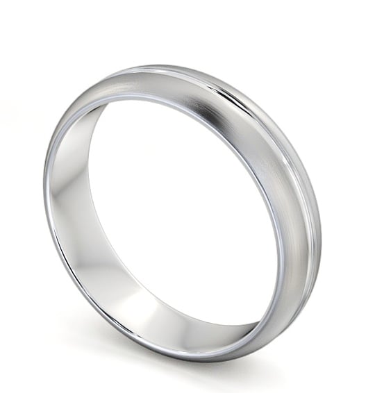 Mens D Shape Single Groove with Matt Finish Wedding Ring Palladium WBM10B_WG_THUMB1 