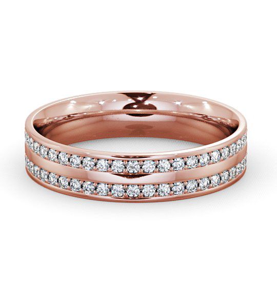 Mens Diamond 0.74ct Double Channel Set Wedding Ring 18K Rose Gold WBM12_RG_THUMB2 