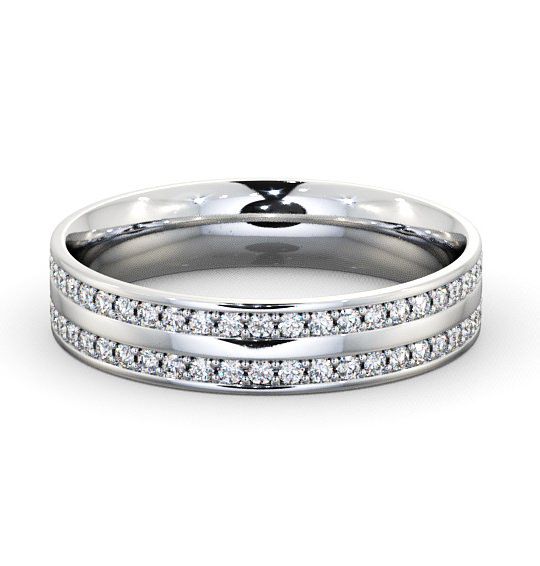 Mens Diamond 0.74ct Double Channel Set Wedding Ring 18K White Gold WBM12_WG_THUMB2 