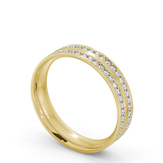 Mens Diamond 0.74ct Wedding Ring 9K Yellow Gold - Tresta WBM12_YG_SIDE