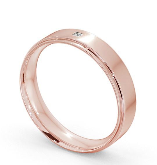 Mens Princess Diamond Side Step Wedding Ring 18K Rose Gold WBM13_RG_THUMB1