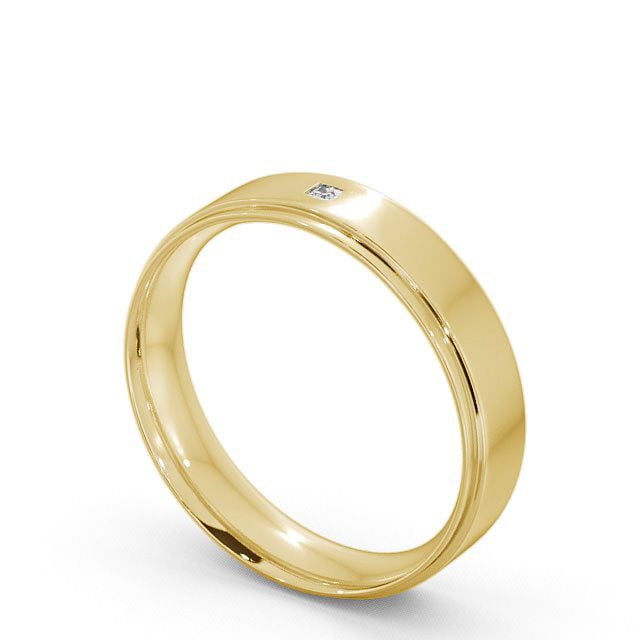 Mens Diamond Wedding Ring 9K Yellow Gold - Aldreth WBM13_YG_SIDE