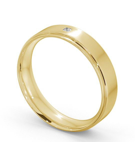 Mens Princess Diamond Side Step Wedding Ring 18K Yellow Gold WBM13_YG_THUMB1