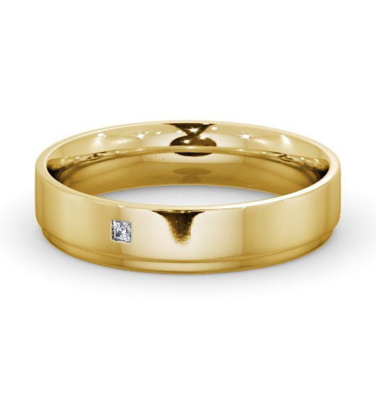 Mens Princess Diamond Side Step Wedding Ring 9K Yellow Gold WBM13_YG_THUMB2 