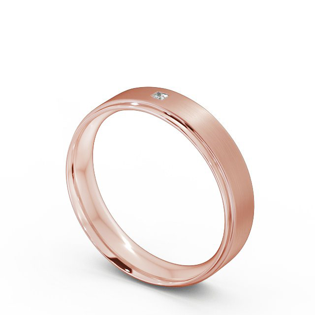 Mens Diamond Wedding Ring 9K Rose Gold - Aldreth (Matt) WBM13B_RG_SIDE