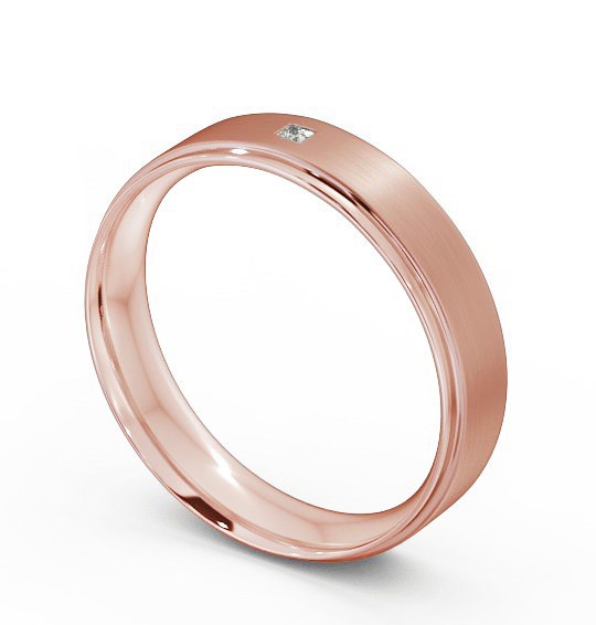 Mens Princess Diamond Side Step with Matt Finish Wedding Ring 9K Rose Gold WBM13B_RG_THUMB1