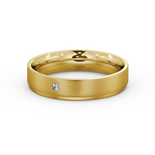 Mens Diamond Wedding Ring 18K Yellow Gold - Aldreth (Matt) WBM13B_YG_FLAT