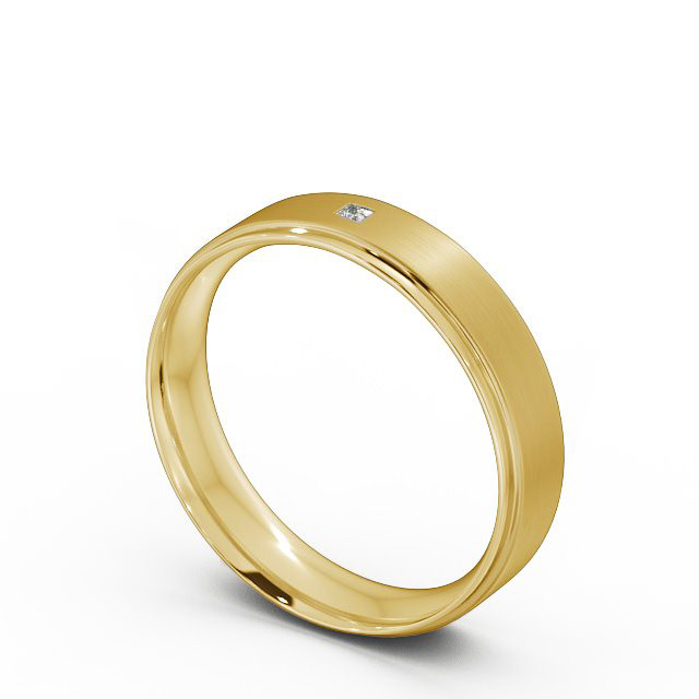 Mens Diamond Wedding Ring 18K Yellow Gold - Aldreth (Matt) WBM13B_YG_SIDE