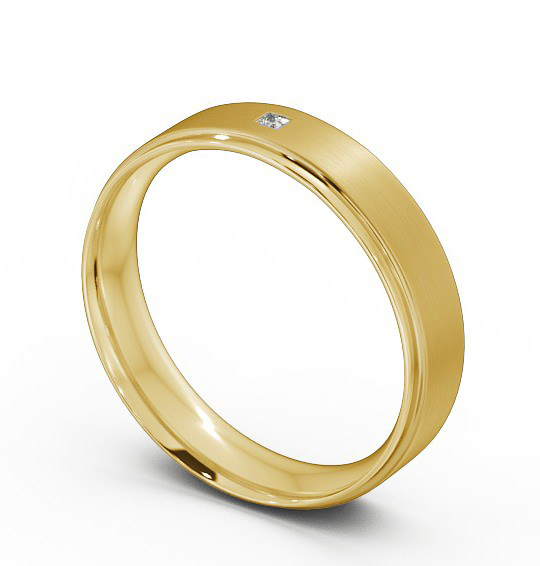 Mens Princess Diamond Side Step with Matt Finish Wedding Ring 9K Yellow Gold WBM13B_YG_THUMB1