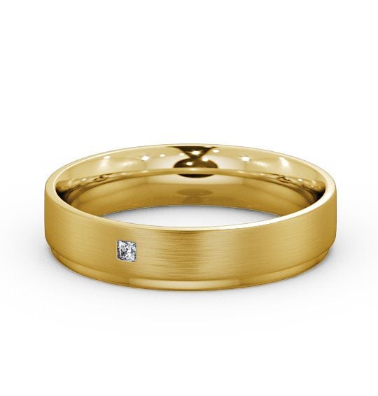  Mens Diamond Wedding Ring 18K Yellow Gold - Aldreth (Matt) WBM13B_YG_THUMB2 