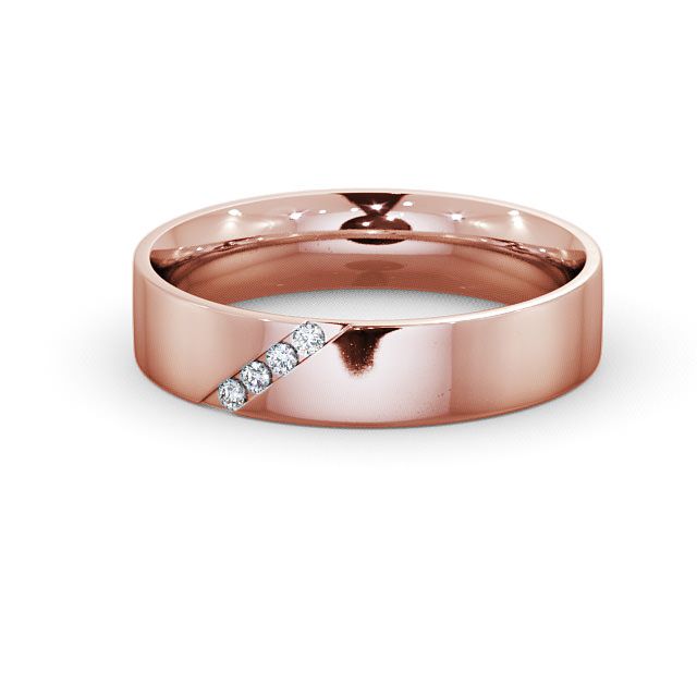 Mens Diamond 0.06ct Wedding Ring 9K Rose Gold - Budleigh WBM14_RG_FLAT