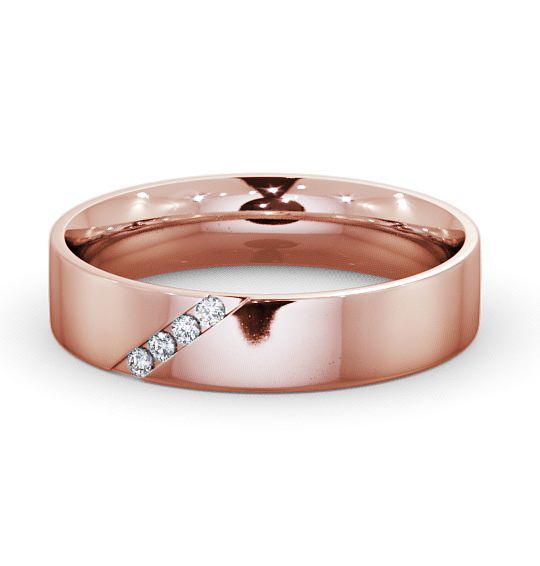Mens Diamond 0.06ct Diagonal Channel Set Wedding Ring 18K Rose Gold WBM14_RG_THUMB2 