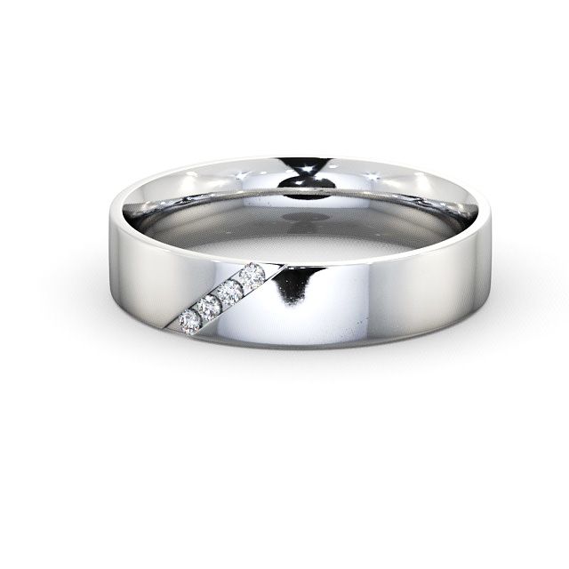 Mens Diamond 0.06ct Wedding Ring Palladium - Budleigh WBM14_WG_FLAT