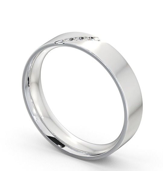  Mens Diamond 0.06ct Wedding Ring 18K White Gold - Budleigh WBM14_WG_THUMB1 