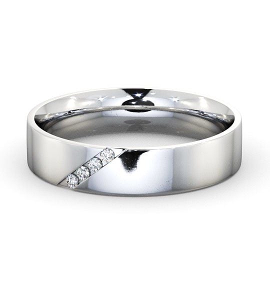  Mens Diamond 0.06ct Wedding Ring 9K White Gold - Budleigh WBM14_WG_THUMB2 