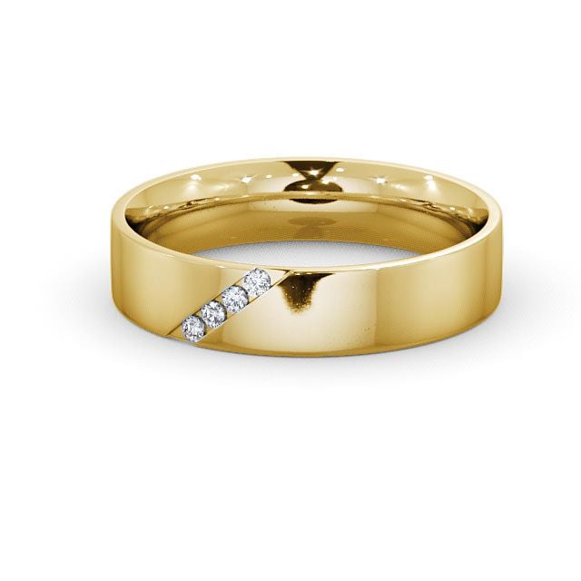 Mens Diamond 0.06ct Wedding Ring 18K Yellow Gold - Budleigh WBM14_YG_FLAT