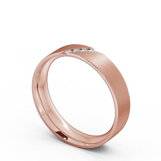 Mens Diamond 0.06ct Wedding Ring 9K Rose Gold - Budleigh (Matt) WBM14B_RG_SIDE