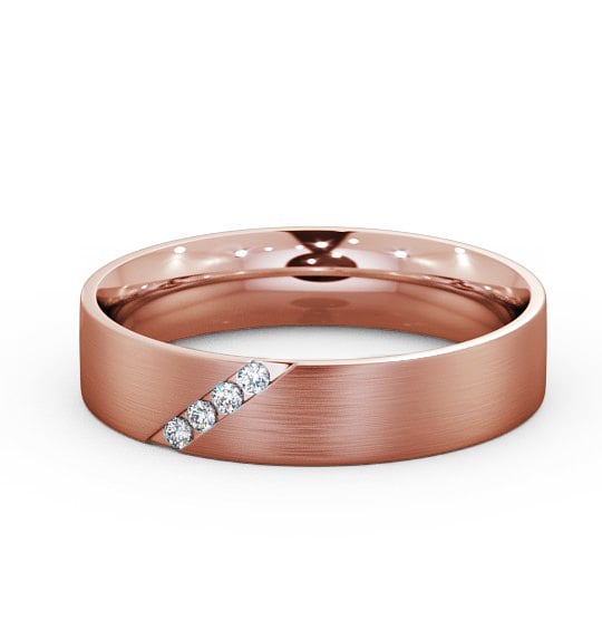 Mens Diamond 0.06ct Wedding Ring 18K Rose Gold - Budleigh (Matt) WBM14B_RG_THUMB2 