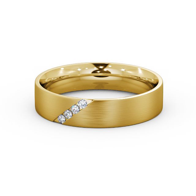 Mens Diamond 0.06ct Wedding Ring 9K Yellow Gold - Budleigh (Matt) WBM14B_YG_FLAT