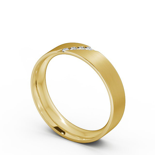 Mens Diamond 0.06ct Wedding Ring 9K Yellow Gold - Budleigh (Matt) WBM14B_YG_SIDE
