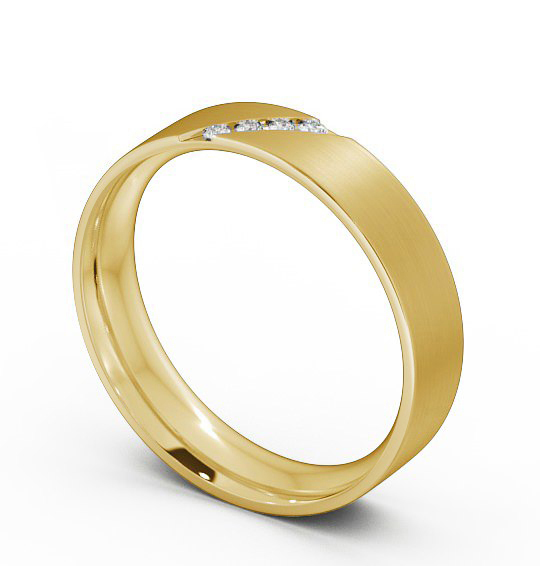  Mens Diamond 0.06ct Wedding Ring 9K Yellow Gold - Budleigh (Matt) WBM14B_YG_THUMB1 