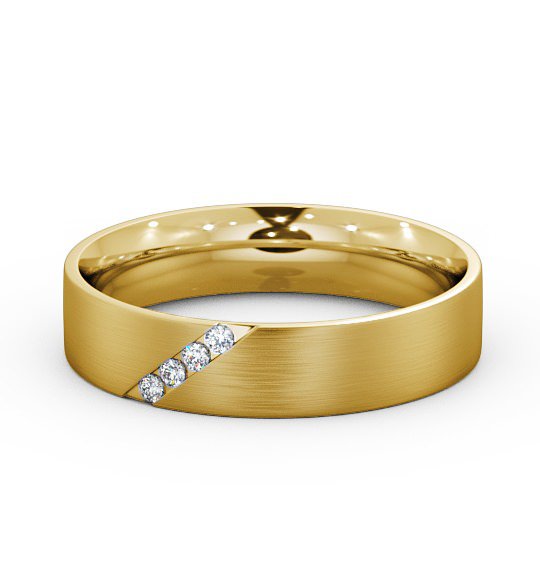  Mens Diamond 0.06ct Wedding Ring 9K Yellow Gold - Budleigh (Matt) WBM14B_YG_THUMB2 