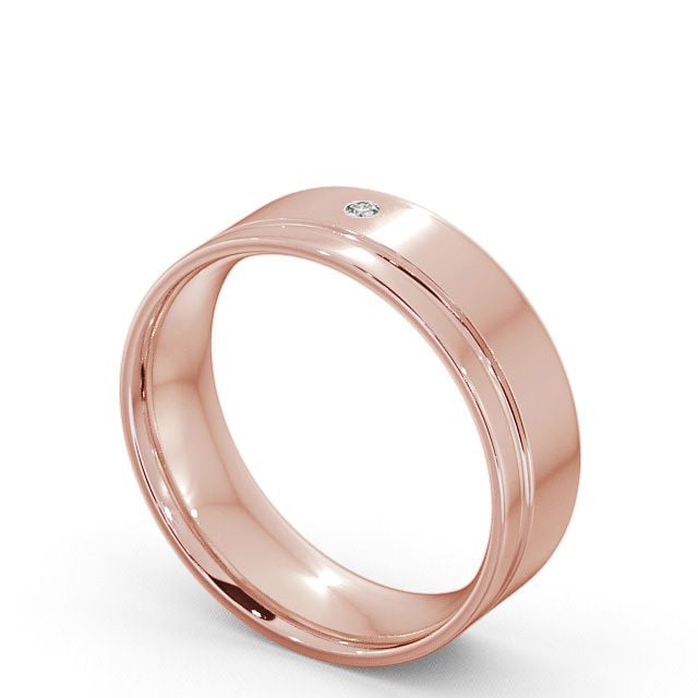 Mens Diamond Wedding Ring 18K Rose Gold - Olney