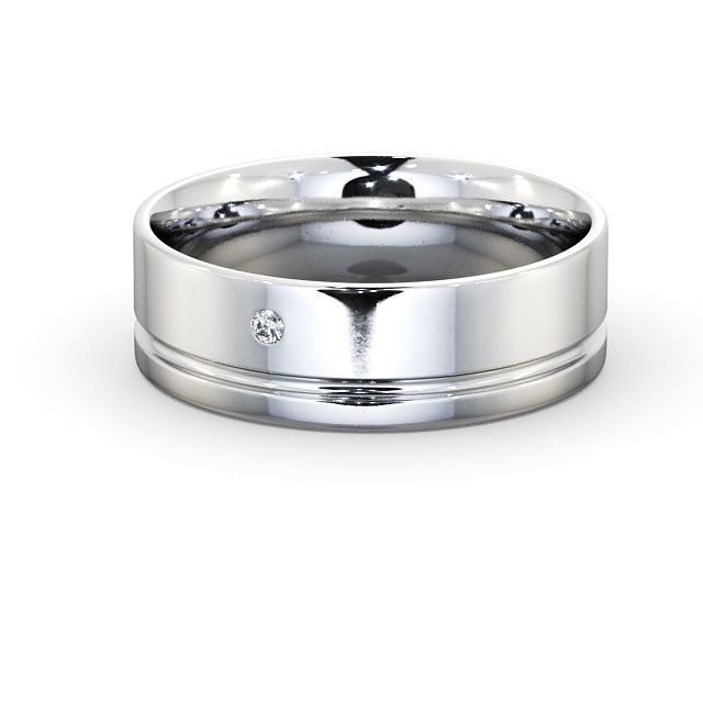 Mens Diamond Wedding Ring Platinum - Olney WBM15_WG_FLAT