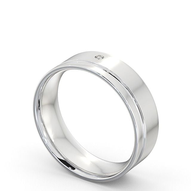 Mens Diamond Wedding Ring Platinum - Olney WBM15_WG_SIDE