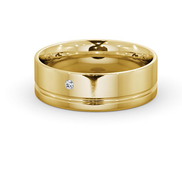 Mens Diamond Wedding Ring 9K Yellow Gold - Olney WBM15_YG_FLAT