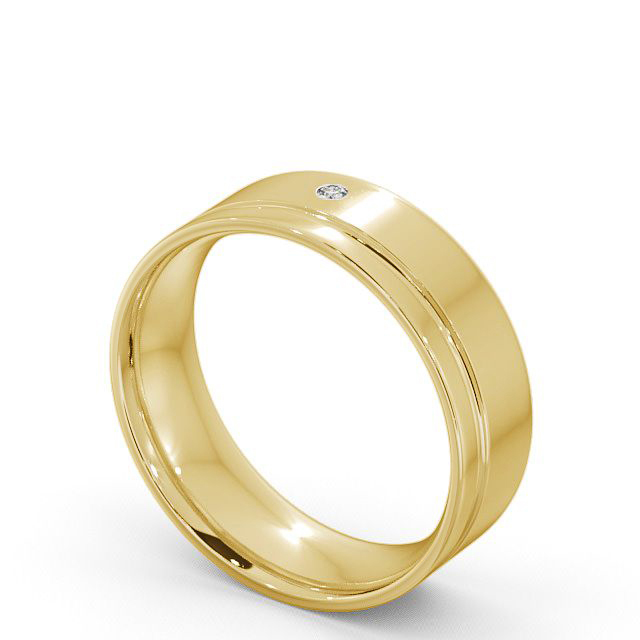 Mens Diamond Wedding Ring 9K Yellow Gold - Olney WBM15_YG_SIDE