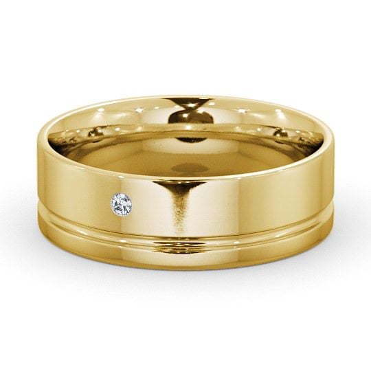  Mens Diamond Wedding Ring 18K Yellow Gold - Olney WBM15_YG_THUMB2 