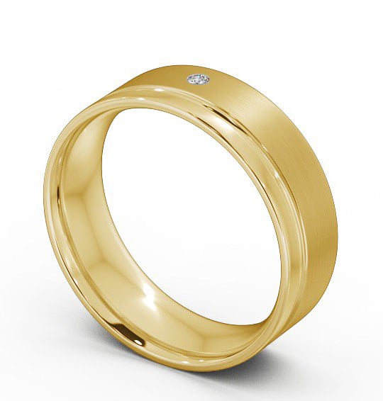  Mens Diamond Wedding Ring 18K Yellow Gold - Olney (Matt) WBM15B_YG_THUMB1 