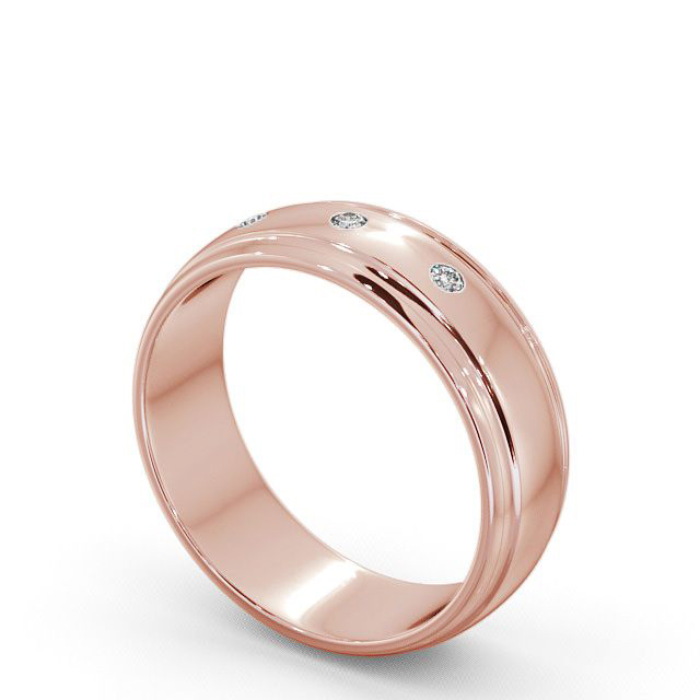 Mens Diamond Wedding Ring 9K Rose Gold - Sennen WBM16_RG_SIDE
