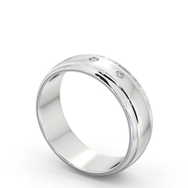 Mens Diamond Wedding Ring Palladium - Sennen WBM16_WG_SIDE