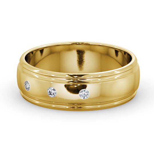  Mens Diamond Wedding Ring 18K Yellow Gold - Sennen WBM16_YG_THUMB2 