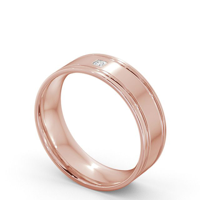 Mens Diamond Wedding Ring 9K Rose Gold - Brogue WBM17_RG_SIDE