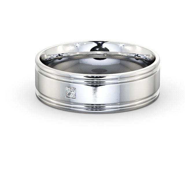 Mens Diamond Wedding Ring Platinum - Brogue WBM17_WG_FLAT