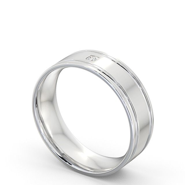 Mens Diamond Wedding Ring Platinum - Brogue WBM17_WG_SIDE