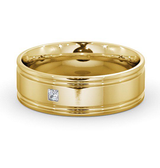 Mens Diamond Wedding Ring 9K Yellow Gold - Brogue WBM17_YG_THUMB2 
