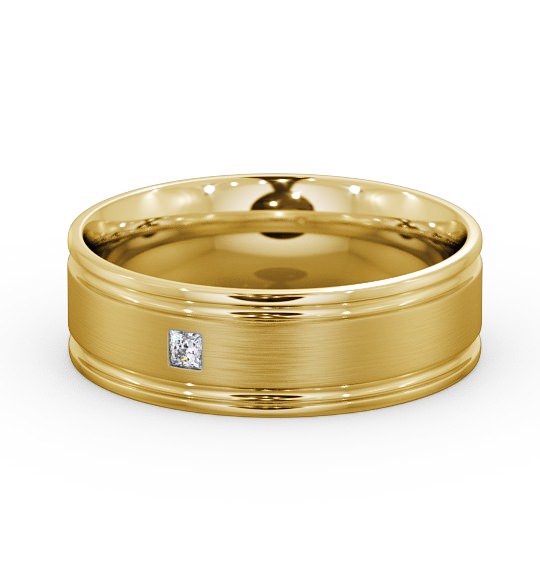  Mens Diamond Wedding Ring 18K Yellow Gold - Brogue (Matt) WBM17B_YG_THUMB2 