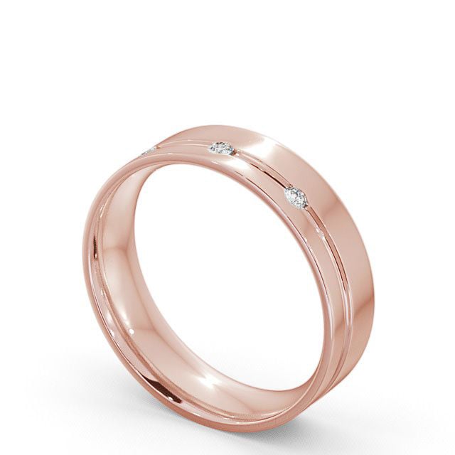 Mens Diamond Wedding Ring 18K Rose Gold - Callani WBM18_RG_SIDE