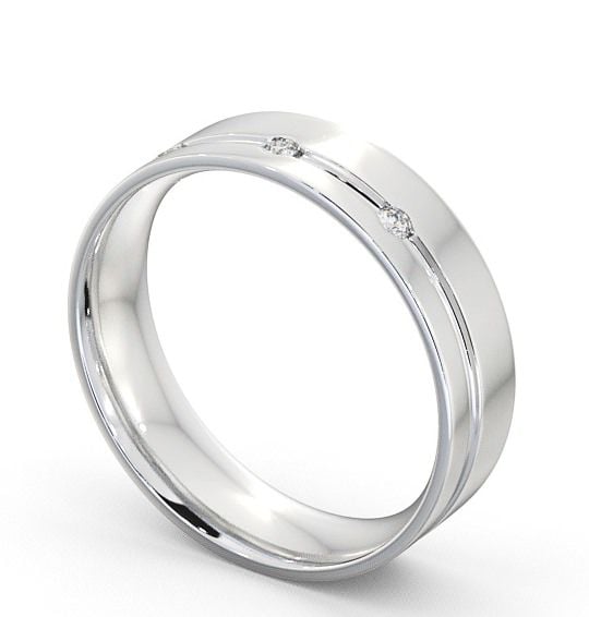  Mens Diamond Wedding Ring 9K White Gold - Callani WBM18_WG_THUMB1 