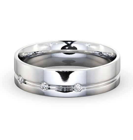  Mens Diamond Wedding Ring 18K White Gold - Callani WBM18_WG_THUMB2 