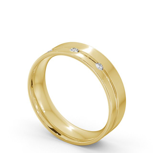 Mens Diamond Wedding Ring 18K Yellow Gold - Callani WBM18_YG_SIDE