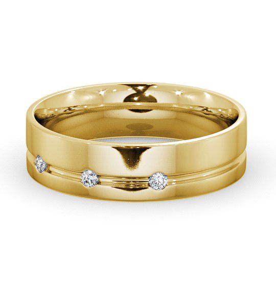  Mens Diamond Wedding Ring 18K Yellow Gold - Callani WBM18_YG_THUMB2 