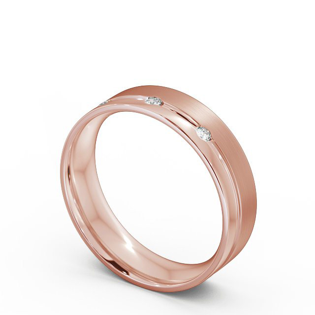 Mens Diamond Wedding Ring 18K Rose Gold - Callani (Matt) WBM18B_RG_SIDE