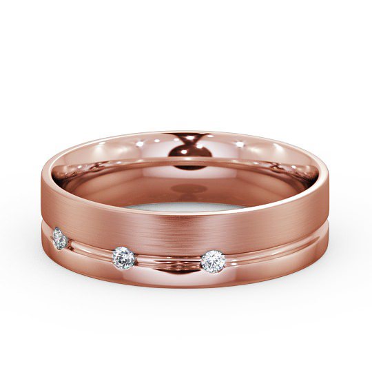  Mens Diamond Wedding Ring 18K Rose Gold - Callani (Matt) WBM18B_RG_THUMB2 