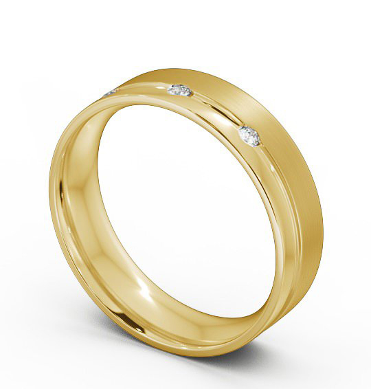  Mens Diamond Wedding Ring 18K Yellow Gold - Callani (Matt) WBM18B_YG_THUMB1 