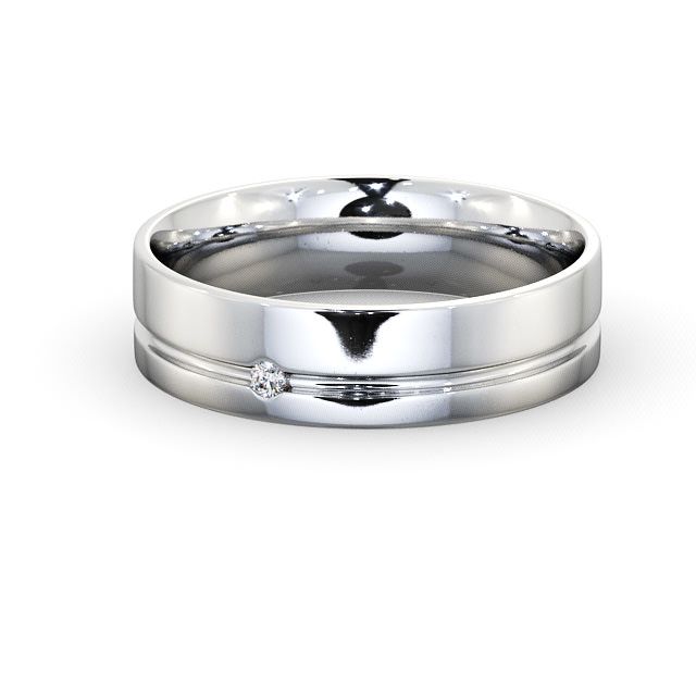 Mens Diamond Wedding Ring Platinum - Harley WBM19_WG_FLAT
